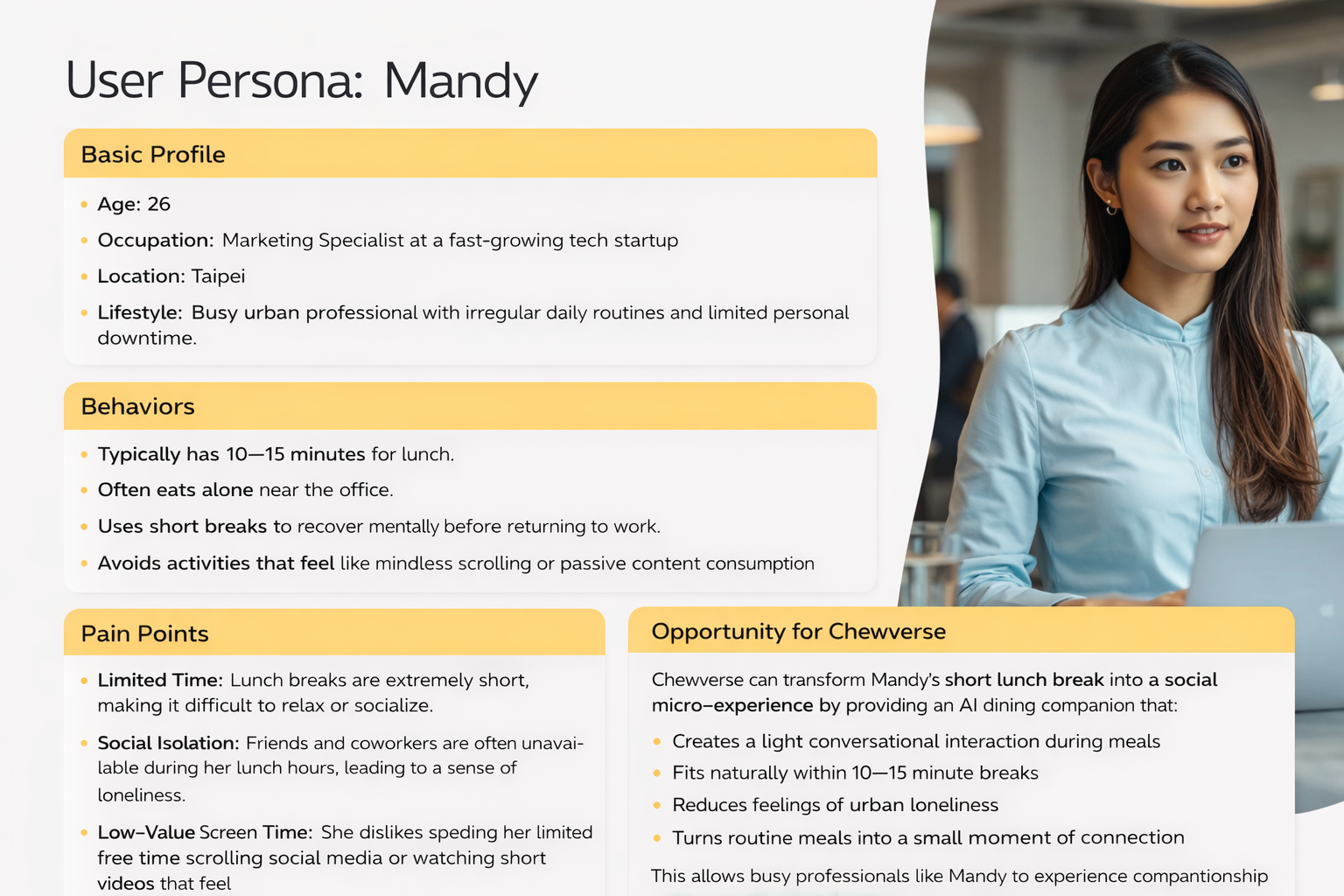 Persona card for Mandy