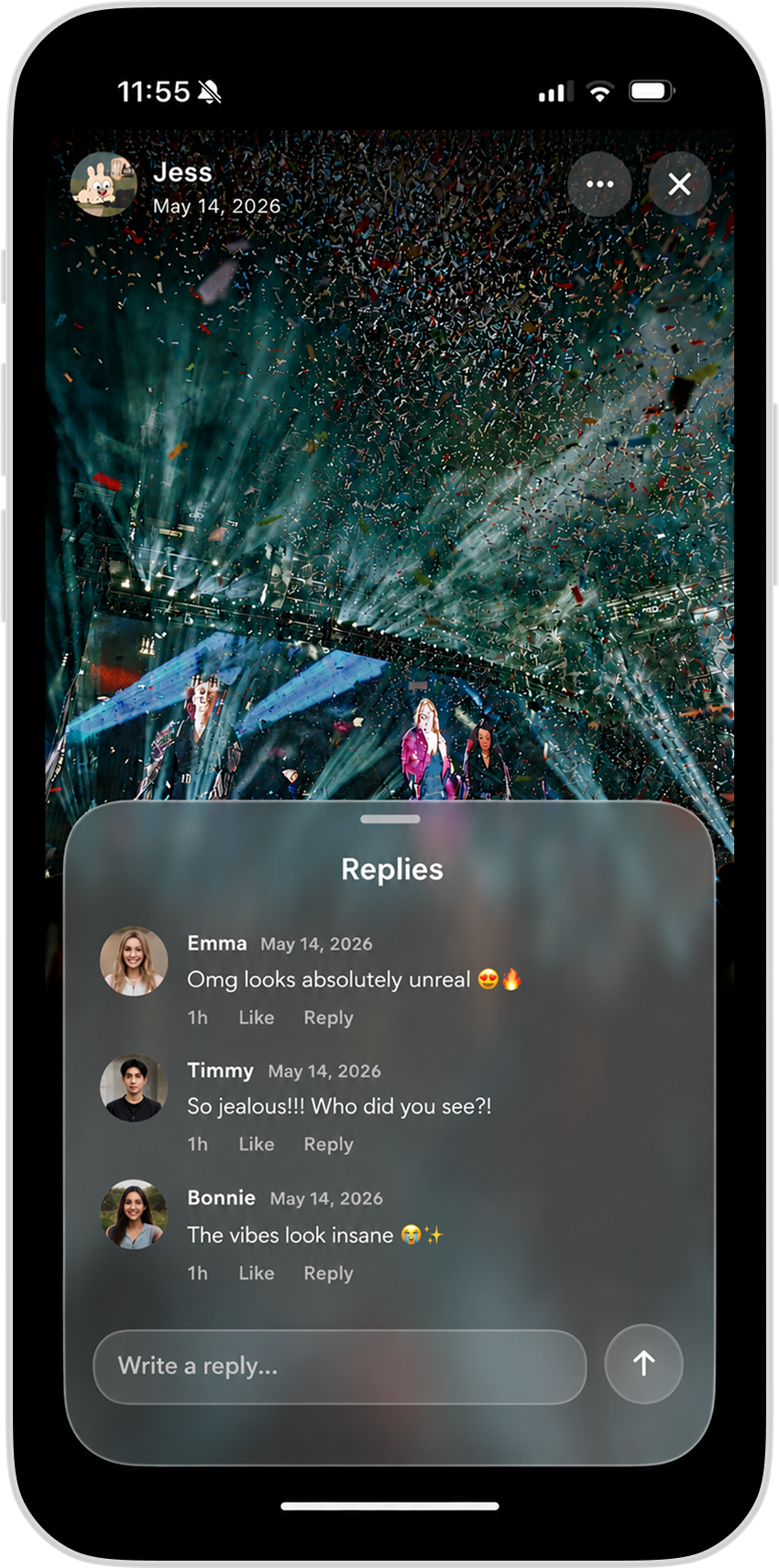 Nibble comment screen mockup