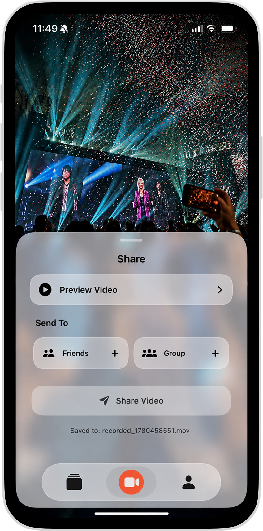 Nibble share screen mockup