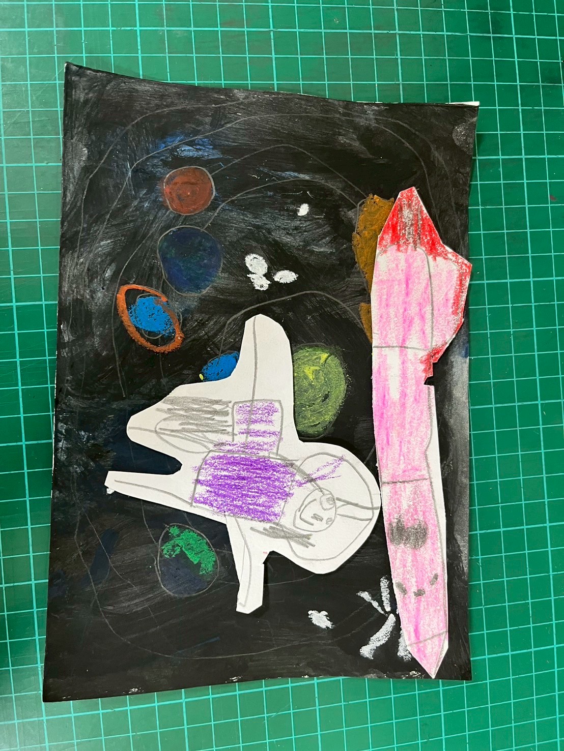 Child drawing response from PictureCook postcard experiment
